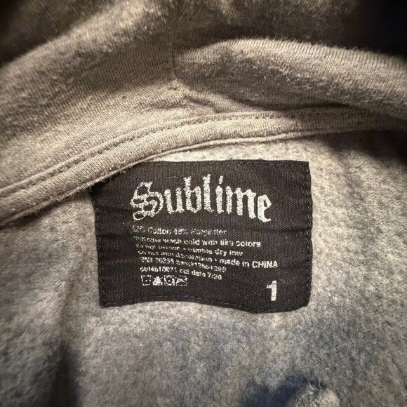 Sublime Long Beach Heather Grey Fleece Hoodie Size 1XL Womens Plus Size - Picture 3 of 6
